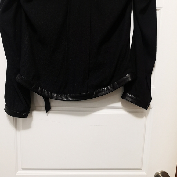 Helmut Lang Wrap Style Leather Trim Blouse - Picture 8 of 8